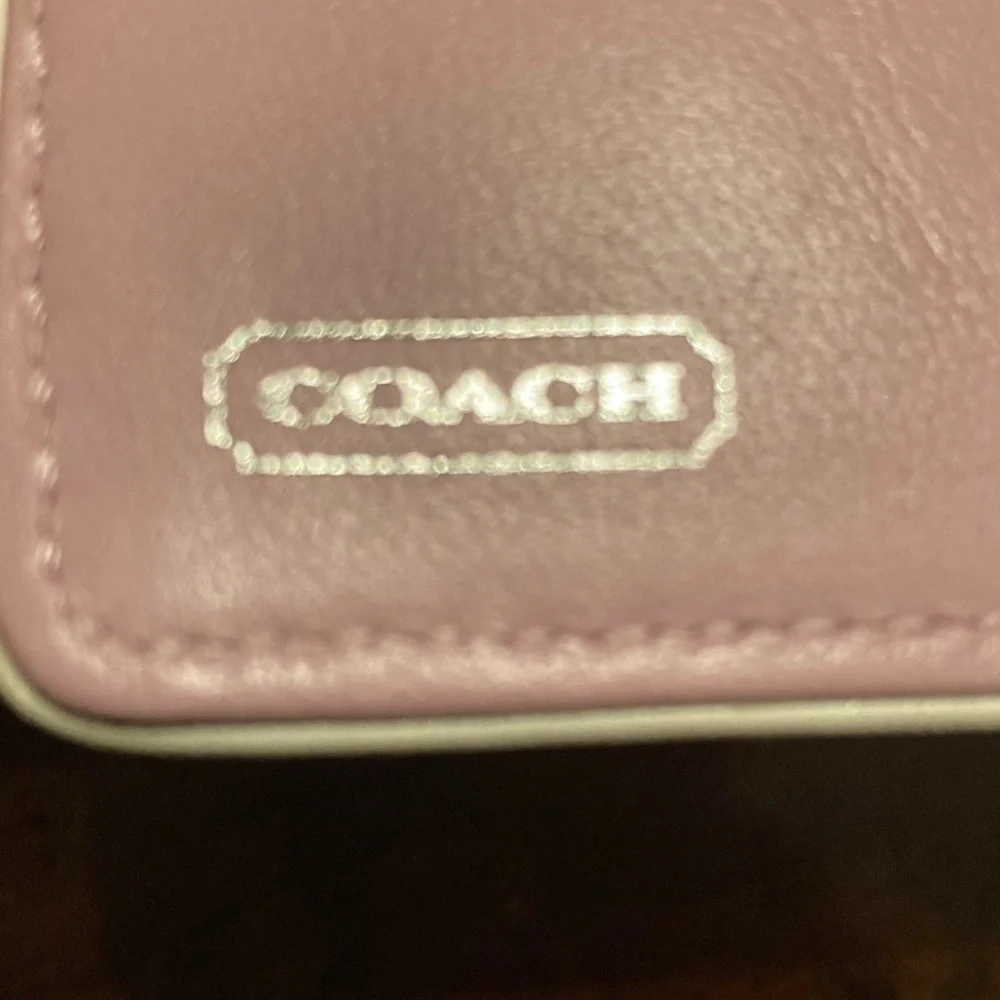 Coach EUC Penelope White Leather Clutch Wallet with Silver logo on front flap. - Picture 6 of 15